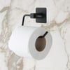 Kendiliğinden Yapışkanlı Siyah Paslanmaz Metal Kapaksız Tuvalet Kağıtlığı Aparatı Bx40