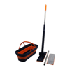 Kendinden Sıkmalı Katlanır - Tekerli Kovalı Mop Seti Yedek Bezli360° Başlık=11.5x41cm- Sap:130cm Bx40