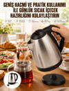 Kettle Su Isıtıcı C F Priz Uyumlu 220 - 240 V Paslanmaz Çelik Kablolu