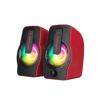 Kırmızı - Rgb Işıklı 1+1 Hoparlör Speakaer Set Usb Kablo 2.0 Multimedya - 6w Bx40