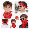 Kırmızı Kovboy Fuları Çocuk Bandana Western Desenli Boyun Fuları Bx40