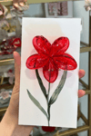 Kırmızı Lotus Toka 8 cm (Kartsız)