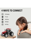 Kırmızı şarjlı nostaljik traktör araba bluetooth hoparlör FM radyo SD kart USB AUX 2 yıl garantili