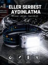 Kompakt LED Kafs Feneri USB Şarjlı Manyetik 2 Işık Modlu 215 Lümen Yeni Nesil