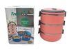 Koyu Pembe 3lü Sefer Tası Saklama Kabı 1.8lt Bx40