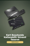 Kredi Kartı Boyutunda Katlanabilir Güvenlik Bıçağı Çift Uçlu Cüzdan Tipi Çakı