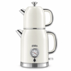 Krem Elektrikli Cam Demlikli Plastik Retro Çay Seti Çaycı Derece Göstergeli 1600w 1.8lt - 1lt Stm-5849 Bx40