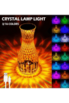 Kristal Masa Lambası Rgb Renk Değiştiren Gece Lambası 16 Renk Ve 4 Mod Dokunmatik Kontrol
