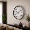 Krom Desenli 60 x 60 Cm Metal Duvar Saati