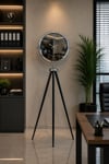 Krom Modern Aynalı Tripod 150 x 45 Cm Ayaklı Saat