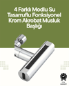 Krom Musluk Başlığı | 4'ü 1 Arada Su Çıkışı | Kolay Montajlı