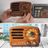 Küçük Boy Retro, Nostaljik, Ahşap Tasarım Bluetooth Hoparlörlü, Şarjlı, Taşınabilir Büyük Döndürülebilen Düğmeli Fm/am Destekli Radyo Ns3380 Bx40