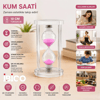 Küçük Cam Kum Saati Cam Standlı= Çap: 6cm-yükseklik: 10cm Bx40