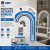 Kuğu Evye - Lavabo Uzun Delta Mix Batarya Borusu Krom Kaplama - Vakumlu - Süzgeçli Uç Bx40