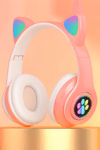 Kulak üstü Bluetooth Kulaklık - Renk: Pembe, Bluetooth Versiyon: 5.0, Mikrofon, Özellik: Kablolu