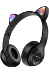 Kulak Üstü Bluetooth Kulaklık, RGB Işıklı ve Dokunmatik Kontrollü, Mikrofonlu, Siyah Renk