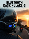 LCD Ekranlı Bluetooth Kask Kulaklığı FM Radyo ve SD Kart Girişli