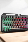 Led Işıklı Oyuncu Klavye Usb Girişli RGB Işıklı Q Klavye Mouse Hediyeli