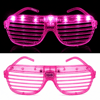 LED Işıklı Panjur Parti Gözlüğü Pembe Renk Shutter Gözlük