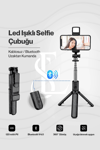 Led Işıklı Selfie Çubuğu Bluetooth Kumandalı Kablosuz Tripot Selfie Monopod Selfie Stick SİYAH