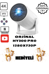 LED projeksiyon cihazı 4K çözünürlük 1280x720 beyaz 2000:1 kontrast USB HDMI kablosuz