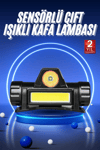Ledli Şarjlı Kafa Lambası LED Şarjlı Su Geçirmez Kafa Feneri