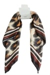 Leopar Desenli Saten Fular 50*50 cm