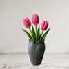Lotus 3d Dekorati̇f Vazo 18 Cm Gri