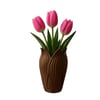 Lotus 3d Dekorati̇f Vazo 18 Cm Kahverengi