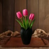 Lotus 3d Dekorati̇f Vazo 18 Cm Siyah