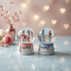 Love Story Mini Kar Küresi - Işıklı - 7x4 cm - Pilli Romantik Hediye