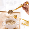 Mandallı Kahve Ölçü Kaşığı Gold Çok Fonksiyonlu Paslanmaz Çelik Kaşık Bx40