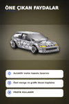 Manga Desenli 1/64 Ölçek Diecast Honda Civic EF Model Araba - Tekli Rastgele Paket BX-313375