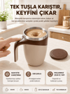 Manyetik Karıştırıcı Kupa USB Şarjlı Otomatik Karıştırma Çift Katmanlı