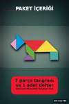 Manyetik Tangram Defteri 7 Ahşap Parça Mıknatıslı - 3+ Yaş Eğitici Zeka Oyunu BX-313796
