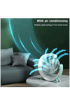 Masaüstü Vantilatör Usb Şarjlı Rgb Led Işıklı 3 Kademeli 180° Ayarlanabilir Soğutucu Fan Yeşil