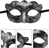 Maskeli Balo Antik Gri Gümüş Eskitilmiş Maske Balo Venedik Bx40