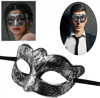 Maskeli Balo Antik Gri Gümüş Eskitilmiş Maske Balo Venedik Bx40