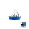 Mavi Su Gemi - Balık Gemi Mika Şişe Yüzen Batmayan Dekoratif Biblo Akvaryum 10 - 12cm Bx40