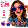 Mega Tip Yıldız Parti Gözlüğü Pembe Renk Bx40