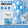 Metalik - Açık Mavi Balon 11 Inc - 28cm - 100pcs Bx40