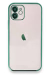 Mey İthalat®   iPhone 11 Kılıf  Lensli Silikon - Yeşil