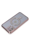 Mey İthalat®   iPhone 11 Kılıf Joke Simli Magneticsafe Kılıf - Pembe