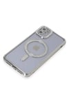 Mey İthalat®   iPhone 11 Kılıf Joke Simli Magneticsafe Kılıf - Gümüş