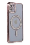 Mey İthalat®   iPhone 11 Kılıf Joke Simli Magneticsafe Kılıf - Pembe