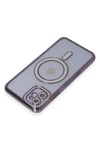 Mey İthalat®   iPhone 11 Kılıf Joke Simli Magneticsafe Kılıf - Derin Mor