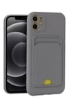 Mey İthalat®   iPhone 11 Kılıf Kelvin Kartvizitli Silikon - Gri