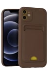 Mey İthalat®   iPhone 11 Kılıf Kelvin Kartvizitli Silikon - Kahverengi