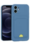 Mey İthalat®   iPhone 11 Kılıf Kelvin Kartvizitli Silikon - Mavi