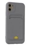 Mey İthalat®   iPhone 11 Kılıf Kelvin Kartvizitli Silikon - Gri